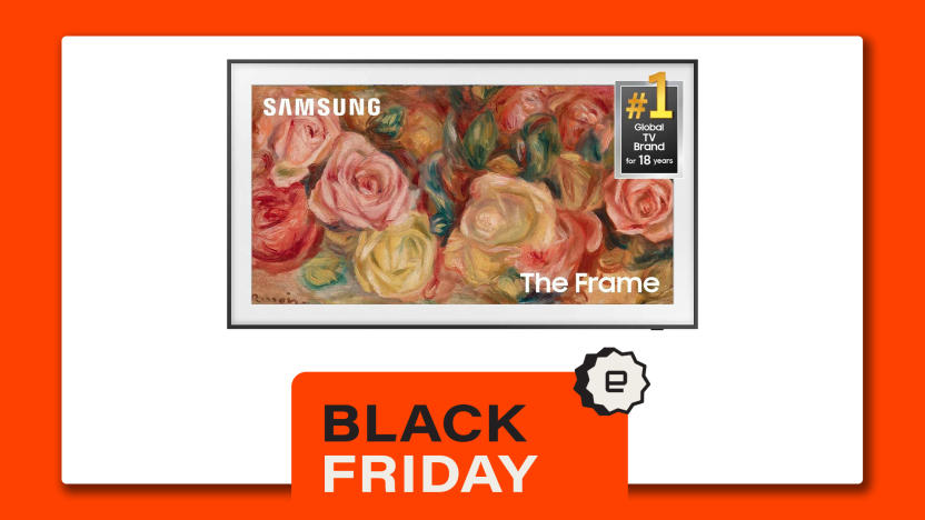 Samsung's The Frame TV with a Black Friday overlay