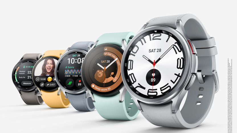 Smartwatches in a row.