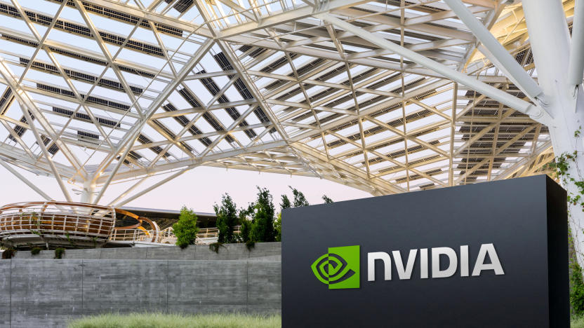 FILE PHOTO: The logo of NVIDIA as seen at its corporate headquarters in Santa Clara, California, in May of 2022. Courtesy NVIDIA/Handout via REUTERS/File Photo