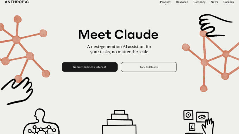Screenshot of Anthropic’s Claude AI chatbot welcome page.