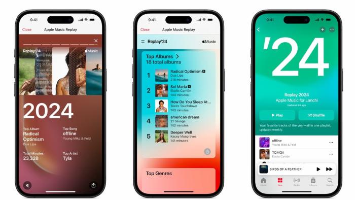 Apple Music Replay 2024 screenshots