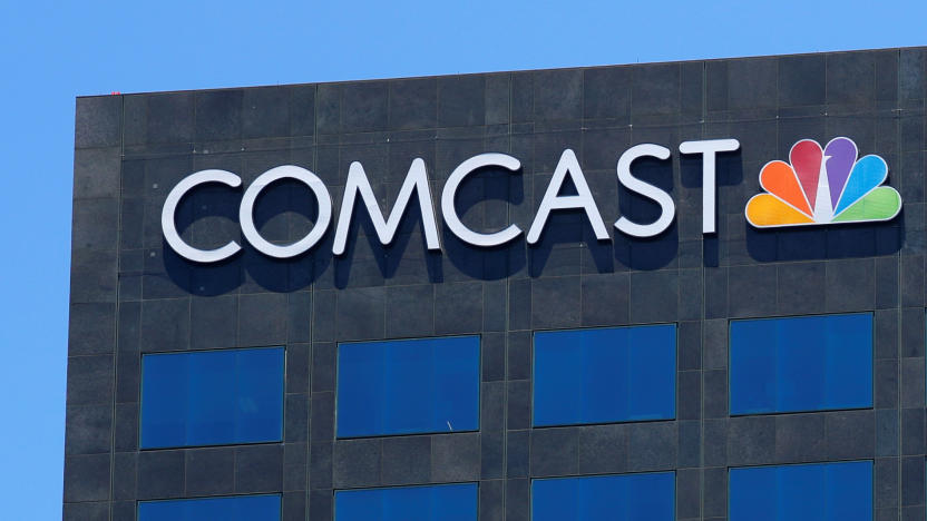 FILE PHOTO: The Comcast NBC logo is shown on a building in Los Angeles, California, U.S. June 13, 2018. REUTERS/Mike Blake/File Photo