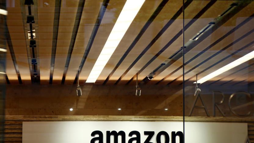 FILE PHOTO: Amazon.com's logo is seen at Amazon Japan's office building in Tokyo, Japan, August 8, 2016. REUTERS/Kim Kyung-Hoon/File Photo