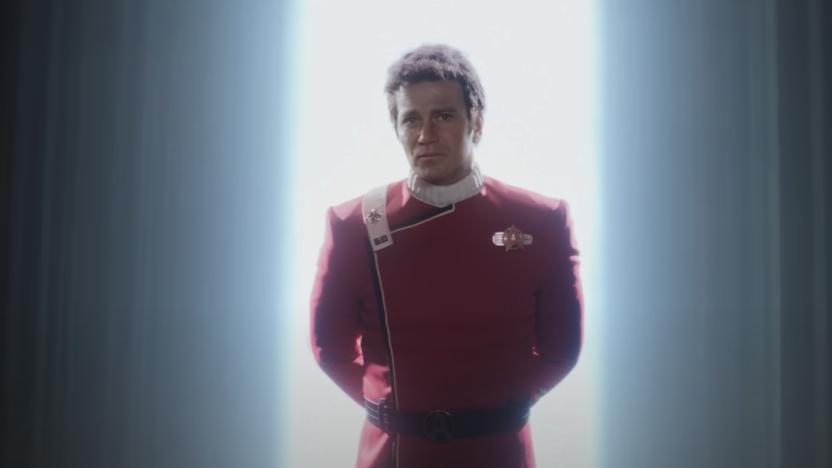 Shatner as Kirk.