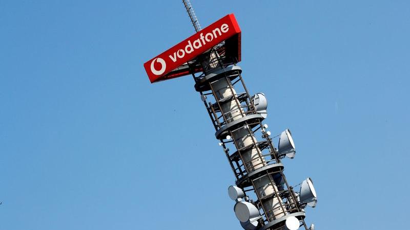 FILE PHOTO: Different types of 4G, 5G and data radio relay antennas for mobile phone networks are pictured on a relay mast operated by Vodafone in Berlin